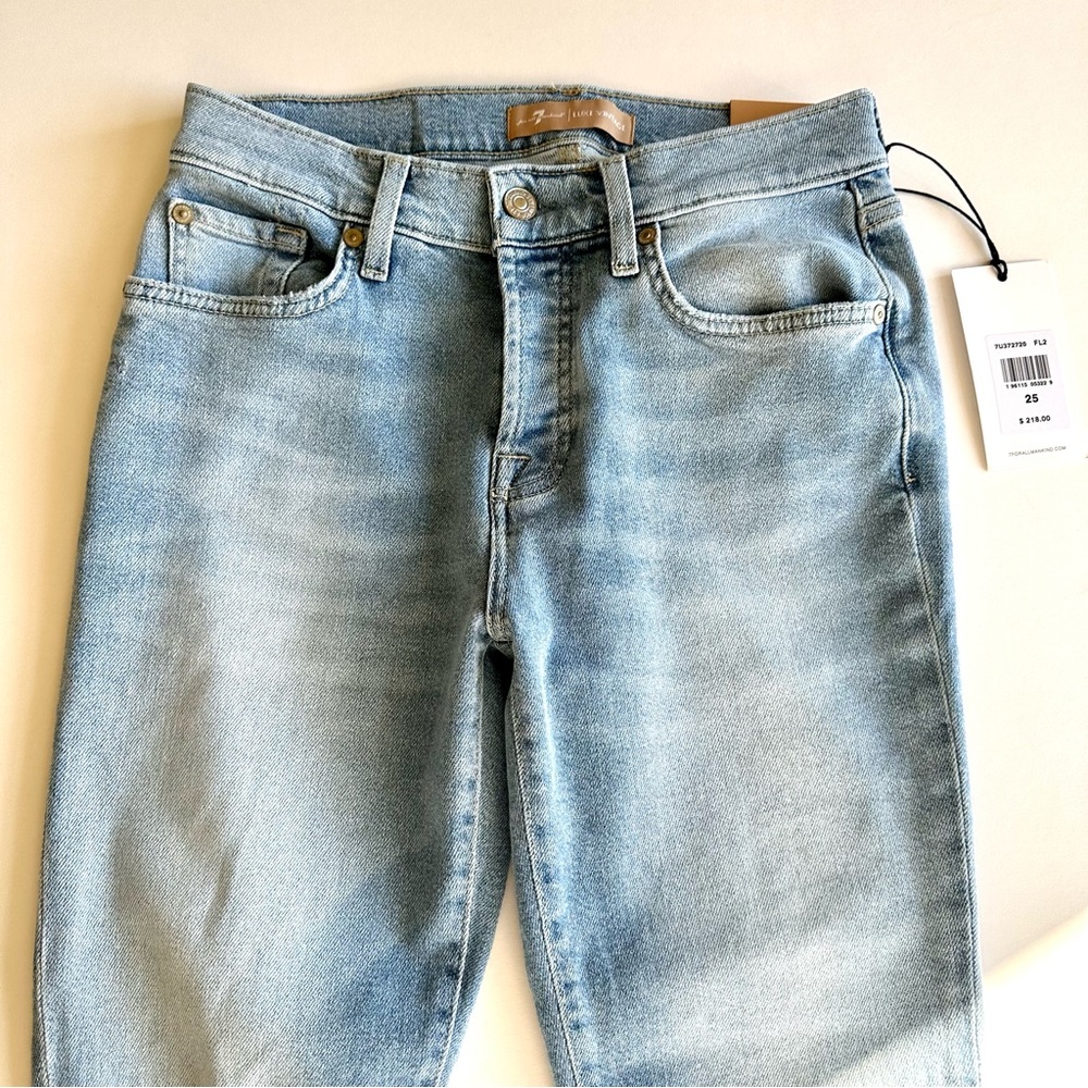 7 FOR ALL MANKIND “Luxe Vintage Josefina” Light Denim Distressed Jeans NWT!! - Picture 7 of 15
